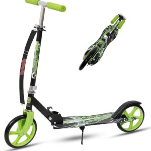 Habib Gruppe Kick Roller Children’s Scooter – Foldable, 4 Levels Height Adjustable, XXL Wheels, Maximum Load 100 kg, Kick Scooter City Scooter for Large and Small