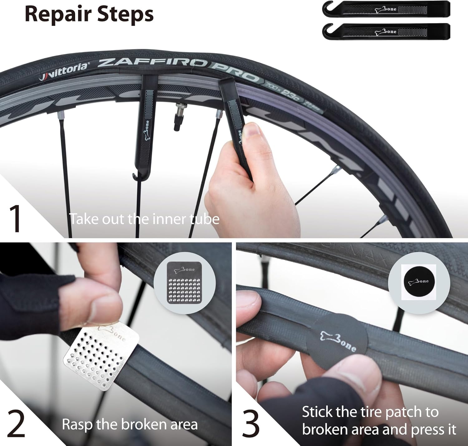 BONE Portable 14-in-1 Bicycle Repair Tool Set for Road Bike & Bicycle Maintenance, with Tyre Pump, Wrench Set, Bicycle Accessories, Emergency Bike Repair Bag (14-in-1) – Bild 5
