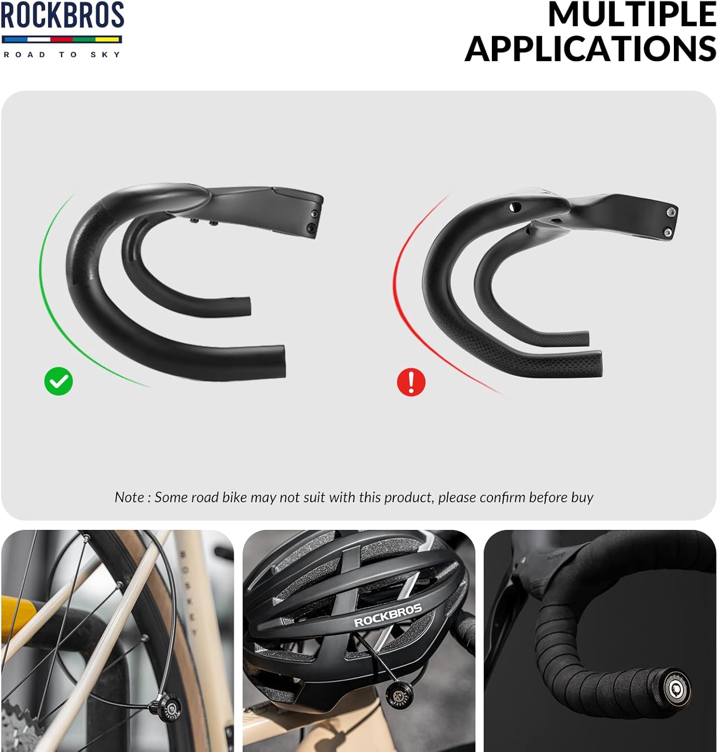 ROCKBROS Road to Sky Bicycle Cable Lock Mini Bicycle Lock as Handlebar Plug End Plug Multifunctional Hidden 65 cm for City Bike Road Bike MTB – Bild 7