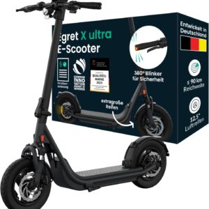 Egret X Serie – Prime, Ultra, Core+, Elektroscooter, E-Scooter mit Straßenzulassung, bis 90km Reichweite, Elektroroller Erwachsene, Eroller 20 kmh, App, Zuladung 130kg