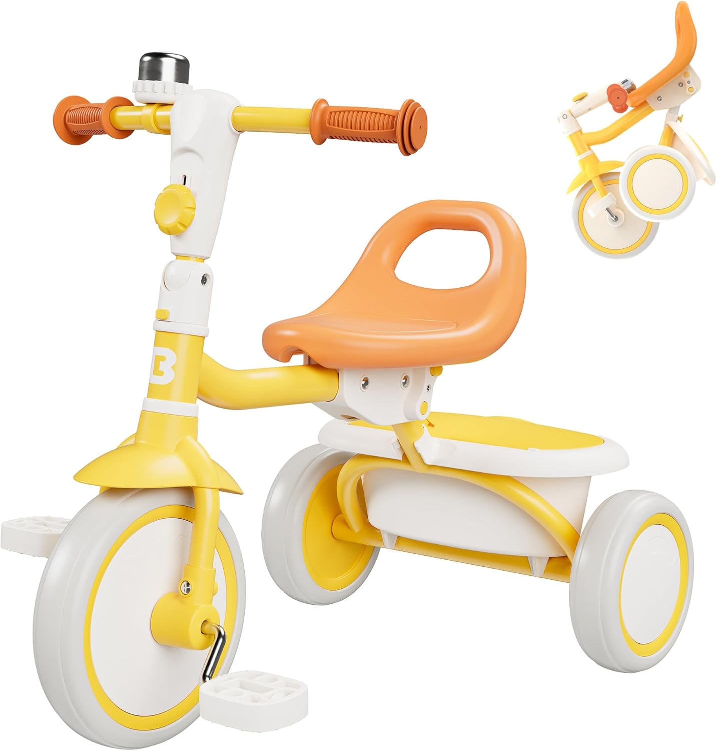besrey Toddler Tricycle with Bell, Kids Tricycle Age 2 Years to 5 Years, Kids Tricycles, Toddler Bicycles for 2-3 Years, Toddler Tricycles for 2-4 Years, Yellow