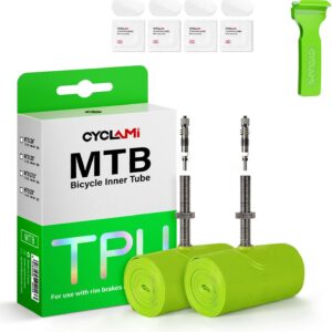 MTB TPU Inner Tube 65 g Ultralight 26/27.5/29 Inch × 1.9/2.0/2.1/2.2/2.3/2.4/2.5 Bicycle Inner Tubes with 45 mm Metal Removable Presta Valve
