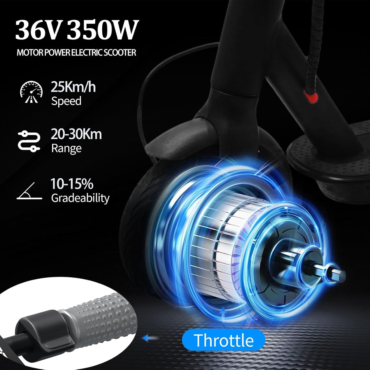 E Scooter 8.5 Zoll Escooter mit Straßenzulassung Faltbarer Elektroroller mit 25-30 km Reichweite, Doppelbremssystem, LED-Display Elektro Scooter für Pendeln,Elektroroller mit App-Funktion,120kg Load – Bild 3