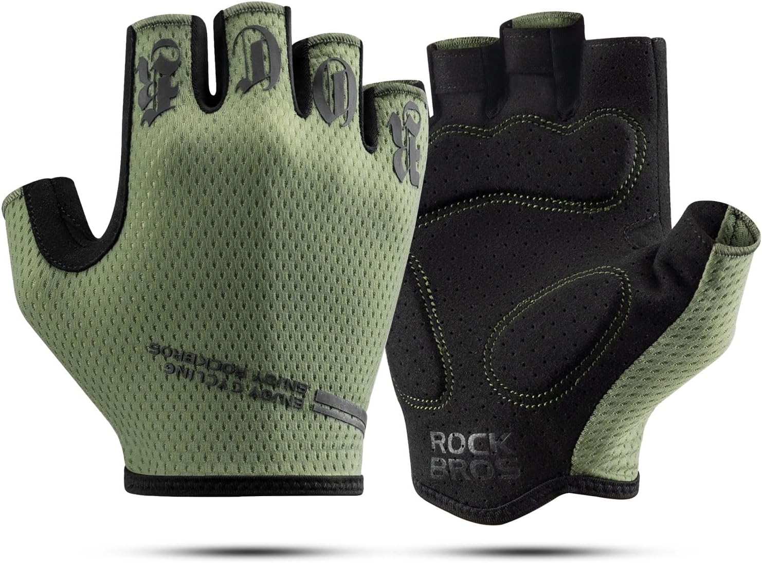 ROCKBROS Cycling Gloves Cycling Gloves Men Women Half Finger Non-Slip Shock Absorbing Gloves Summer for Mountain Bike Road Bike