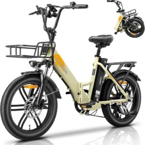 E-Bike klapprad 20 Zoll Elektrofahrrad Pedelec Cityräder Faltrad für Erwachsene 150kg Belastung 36V 20,8Ah Doppelakku 45-90km Reichweite 250W Motor 7-Gang LCD Display