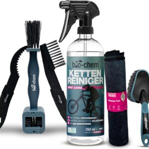 bio-chem Chain Cleaner Bicycle Liquid – Drive Degreaser – 750 ml + Brushes + Cloth + Chain Brush – Effective & Biodegradable – Material-friendly Cleaning of the Complete Bicycle