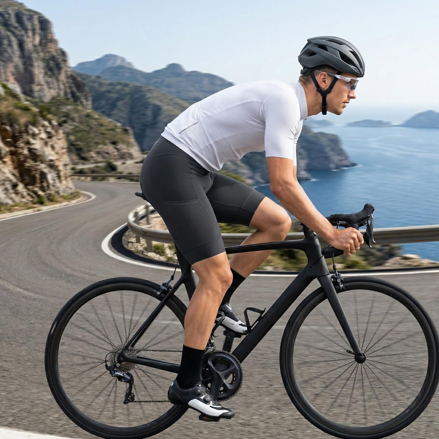 Lo.gas Men's Cycling Bib Shorts, Gel Padded with Pockets, Breathable Quick-Dry for Men – Bild 8