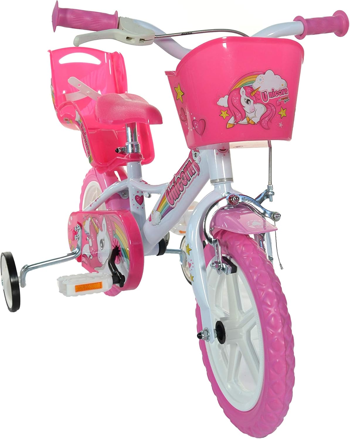 Dino Bikes 124RL-UN Unicorn Bike, White/Pink – Bild 2