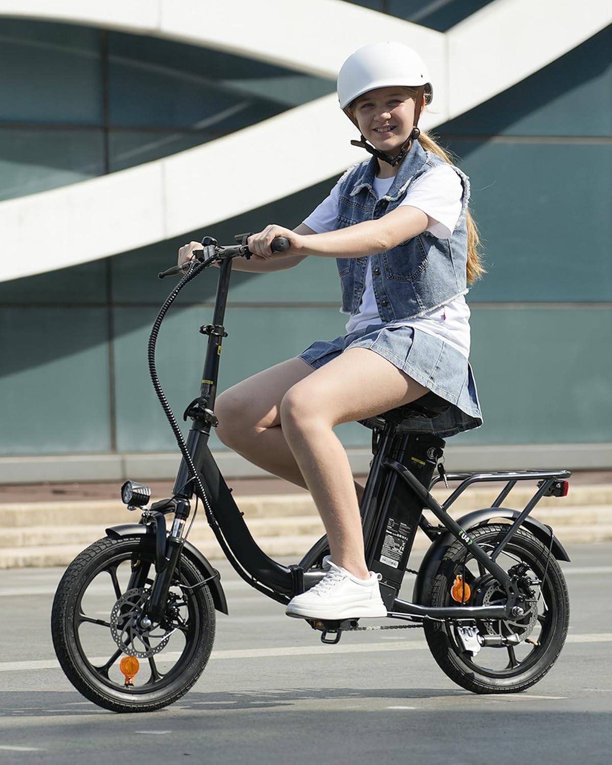 Finbike Folding Bike E-Bike 16 x 2.15 Inch Fat Tire, Portable Electric Bicycle with 10.4 Ah Removable Battery, 4 Riding Modes, PAS Range Max 88 Km, Folding Electric Bikes for Men Women Commuting – Bild 9