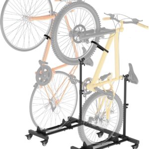 Vertical Bicycle Stands (Pack of 2), Floor Bicycle Stand for Garage, Height-Adjustable Bicycle Stand for Indoor Use for Garage & Home, for Rim Sizes up to 74 cm