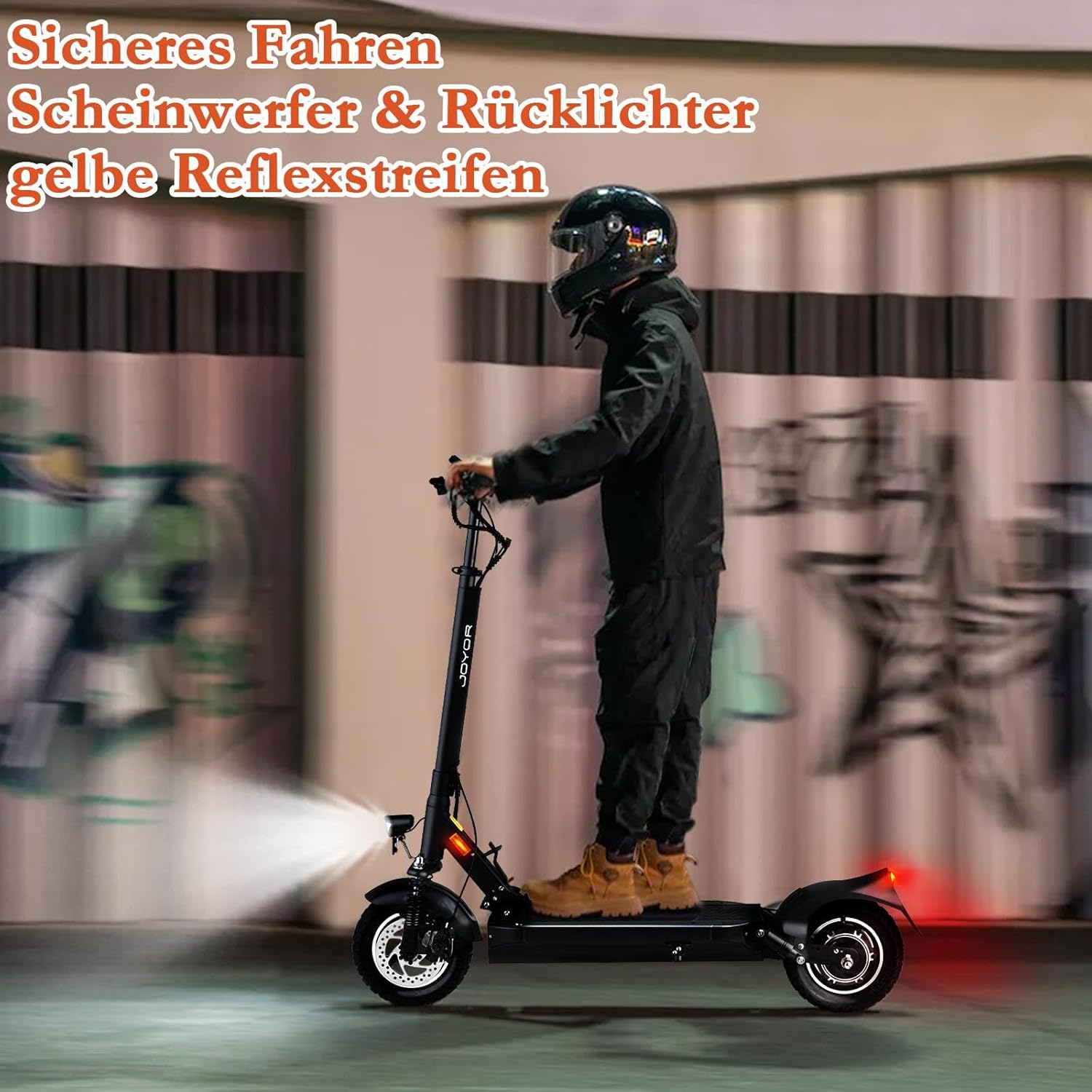 JOYOR Electric Scooter Y Series, Escooter 48 V 18/26 Ah Range 55-100 Km, Mechanical Brake System and Double Shock Absorption, Foldable E Scooter with 10 Inch Tyres – Bild 7