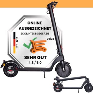 Electric Scooter E 7 – E Scooter with Road Approval ABE – Removable Lithium-Ion Battery 15 – 20 km Range 20 km/h, Black