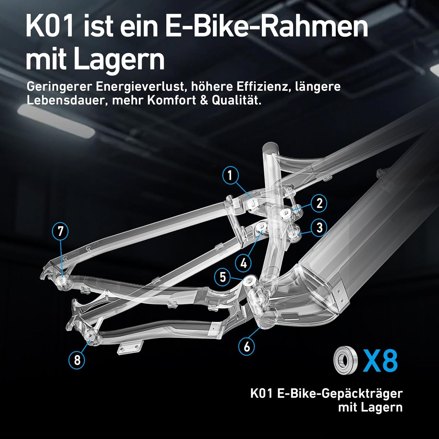 E Bike elektrofahrräder Herren Damen, Ebike 48V 20Ah(960Wh) Akku bis 140km, 27.5x2.8 Zoll Electric Bike 9-Gang Getriebe mit LCD-Display,Vollfederung E Fahrrad 250W Motor 80 N.m, KO1 – Bild 6