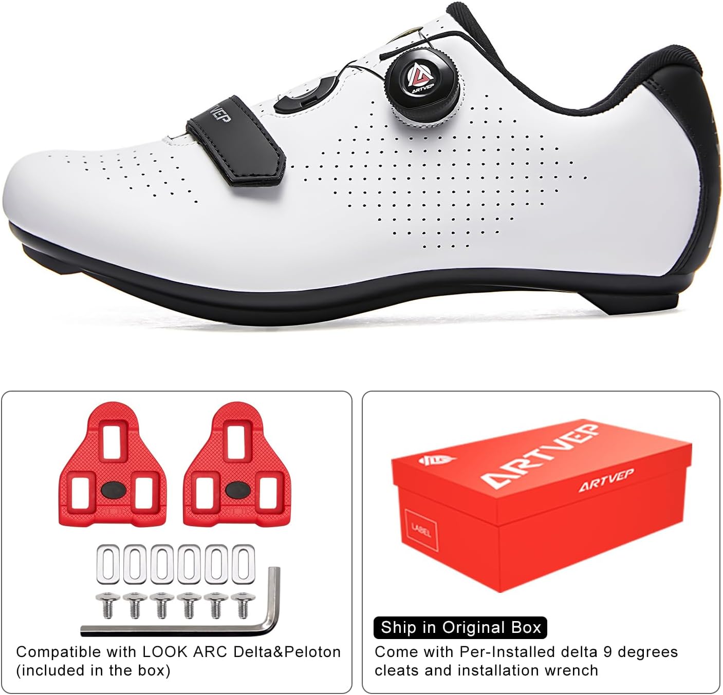 Cycling Shoes Men Women Road Cycling Shoes MTB Cycling Shoes Compatible with Look SPD SPD-SL Delta Lock Pedal Riding Shoes Compatible with Peloton Shoes – Bild 2