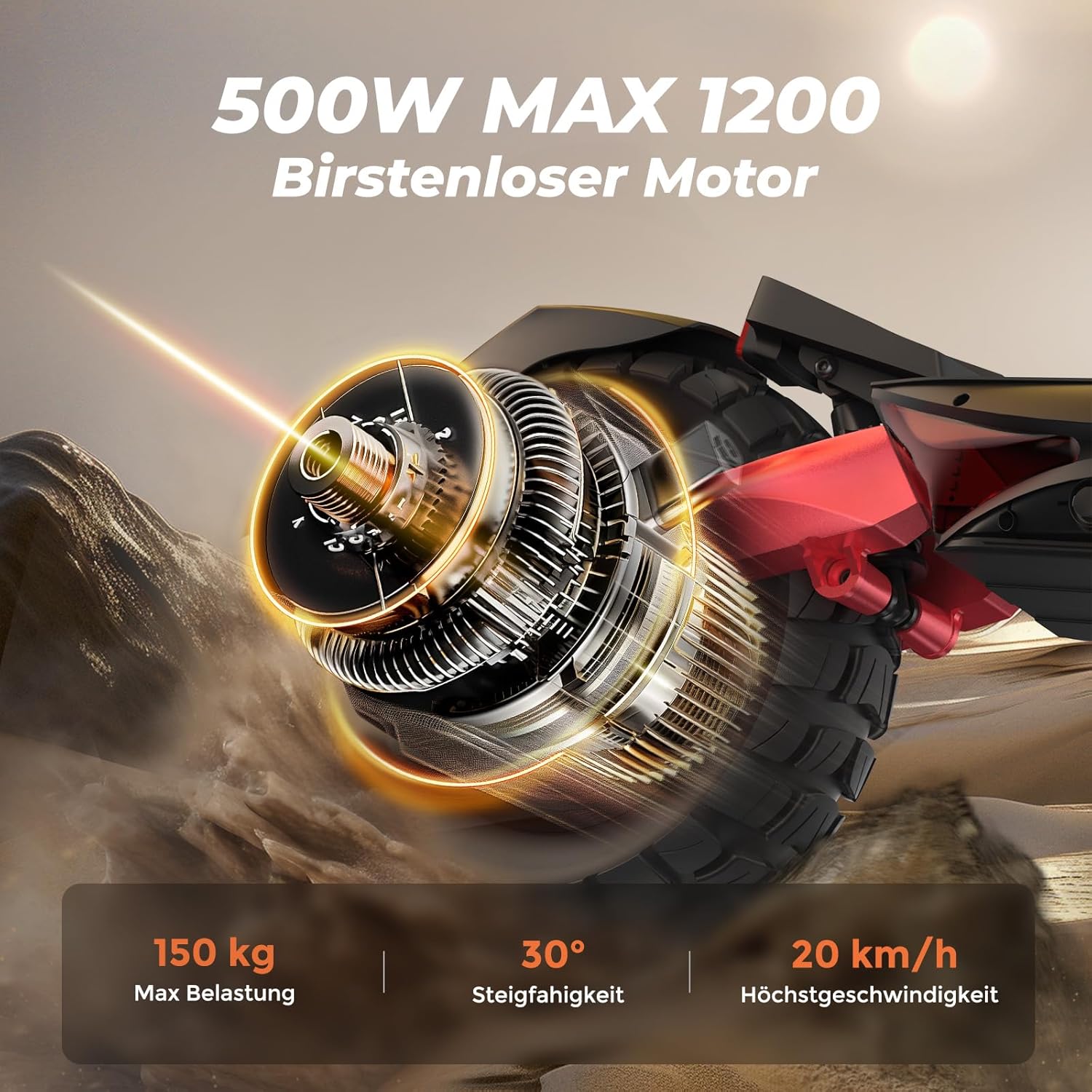 E Scooter mit Straßenzulassung, 80-100 KM Reichweite, 48V 15Ah, 10 Zoll Offroad Luftreifen, ABE Elektroroller mit Doppelter Stoßdämpfung, Faltbarer E Roller Offroad Belastung bis 150 KG, LED, App – Bild 6