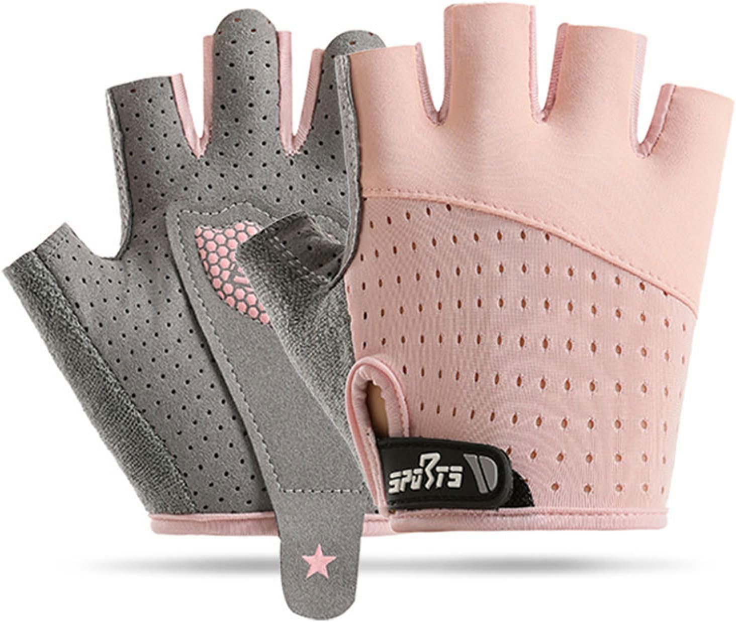 Children's Cycling Gloves, Half Finger Gloves, Non-Slip and Sweat-Wicking, Protective Palm