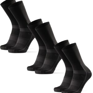DANISH ENDURANCE Cycling Socks Regular for Men & Women, 3 Pairs, Cycling Socks, MTB, Bike Socks, Cycling Socks, Road Bike, Spinning, Breathable and Padded, Black, Blue, Striped