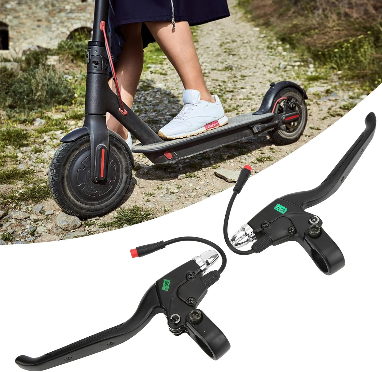 1 Pair Electric Scooter Brake Lever, Aluminium Alloy Left Brake Right Handbrake with 2-Pin Waterproof Connector 10 Inch 2 Wheel Electric Scooter Brake Handle Right Brake Handles for M4/M4 PRO – Bild 6