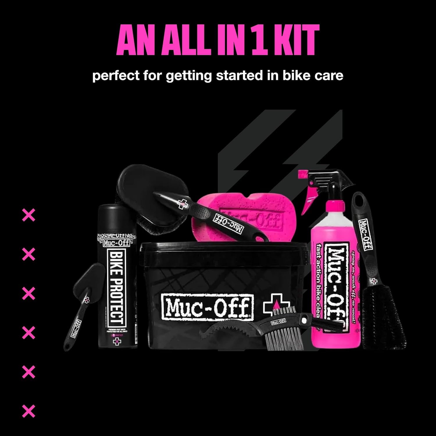 Muc-Off 8 in 1 Bicycle Cleaning Set - Great Gift for Bicycle Lovers - Bicycle Accessories for Cleaning with Muc-Off Bike Cleaner, Bike Protect, Cleaning Brushes and Sponge in Storage Bucket – Bild 8