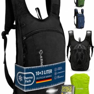 SASMO® Bicycle Backpack & Ski Backpack 6L / 8L / 10+3L / 14+3L / 20L with Thermal Compartment, Helmet Net & Rain Cover Ultralight MTB Backpack Men & Women Small Bicycle Backpack Men & Women