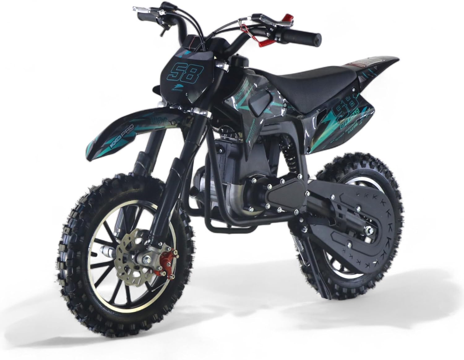 KXD 701A/706A/708A/703A /705 49cc 2/4-Stroke Dirt Bike Pocket Dirt Bike Motocross Motorcycle Cross 49 cc Motor Dirt Bike Pocket Bike (Turquoise, KXD 703B 4-Stroke 49cc PullStarter "Offroad Racing 58) – Bild 6