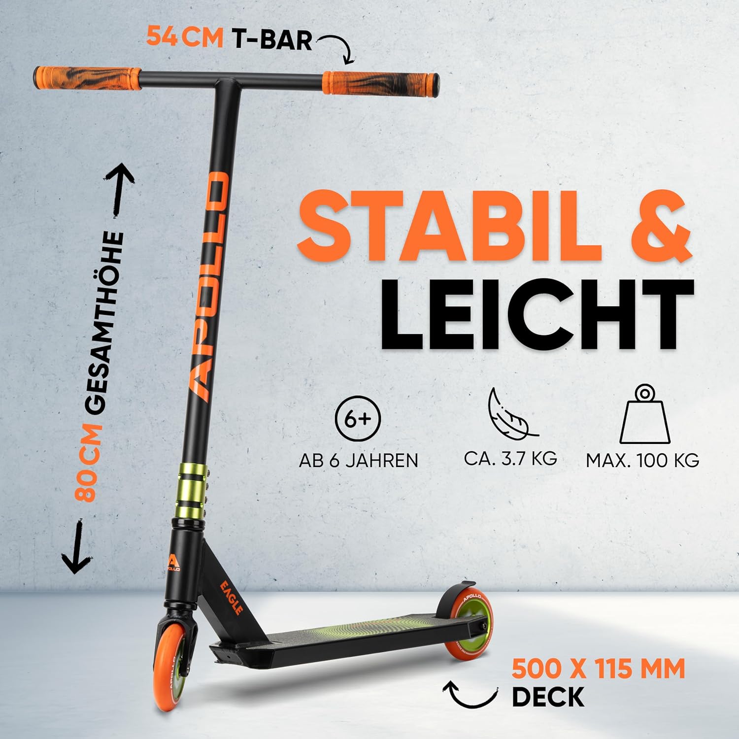 Apollo Stunt Scooter - Eagle, Anodised Professional Stunt Scooter, Children's Scooter with ABEC 9 Bearings, 110 mm Wheels, Stunt Scooter Also for Teens and Adults, Trick Scooter – Bild 4