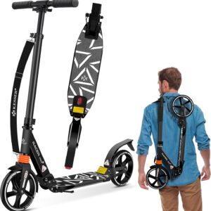 KESSER® City Scooter 205 mm Wheels PU Big Wheel – Pro-S Scooter with Double Suspension City Scooter Foldable and Height Adjustable Scooter Kick Scooter for Adults and Children