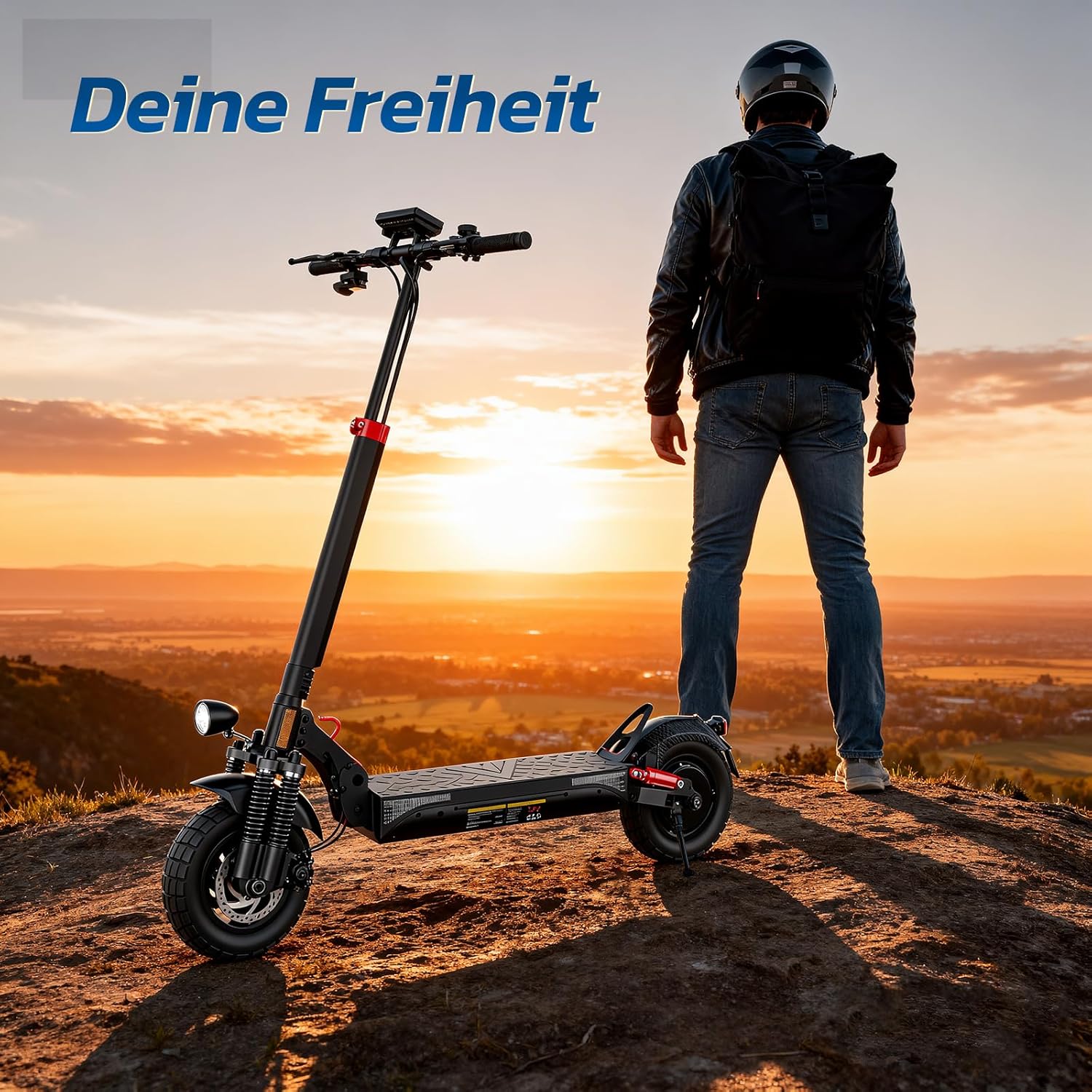 E Scooter mit Straßenzulassung mit Max 70/30KM Reichweite,10/8.5 Zoll Elektroroller mit Komfortable Stoßdämpfer,Faltbarer E Roller Belastung Doppelbremse LED-Licht,APP-Verbindung – Bild 9