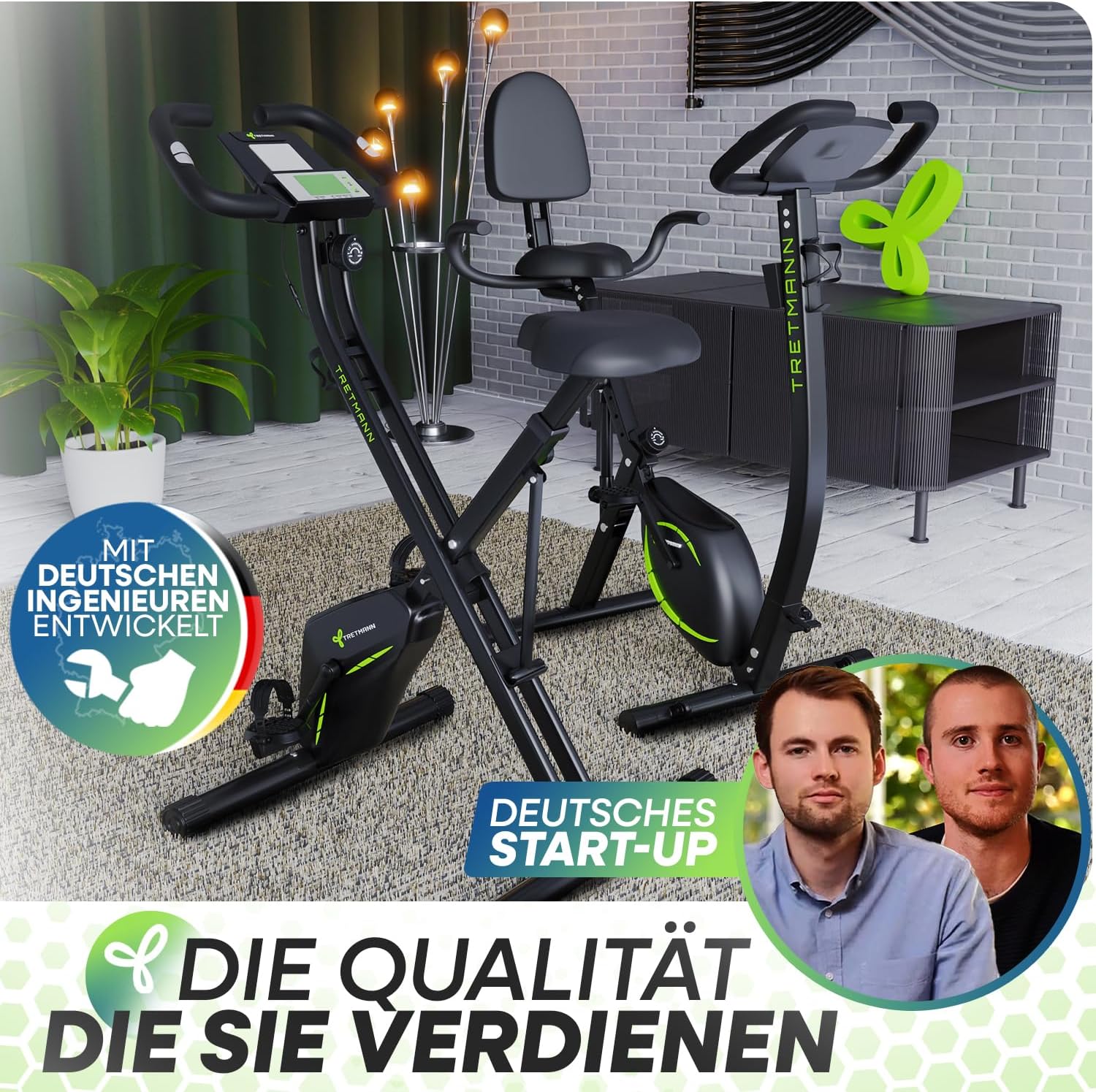 Tretmann Home Trainer Bicycle Folding Set Extra Comfortable & Quiet RelaxFoam up to 150 kg Load Capacity Ergometer, Exercise Bike, Ergometer Exercise Bike Seniors, Fitness Bikes – Bild 7