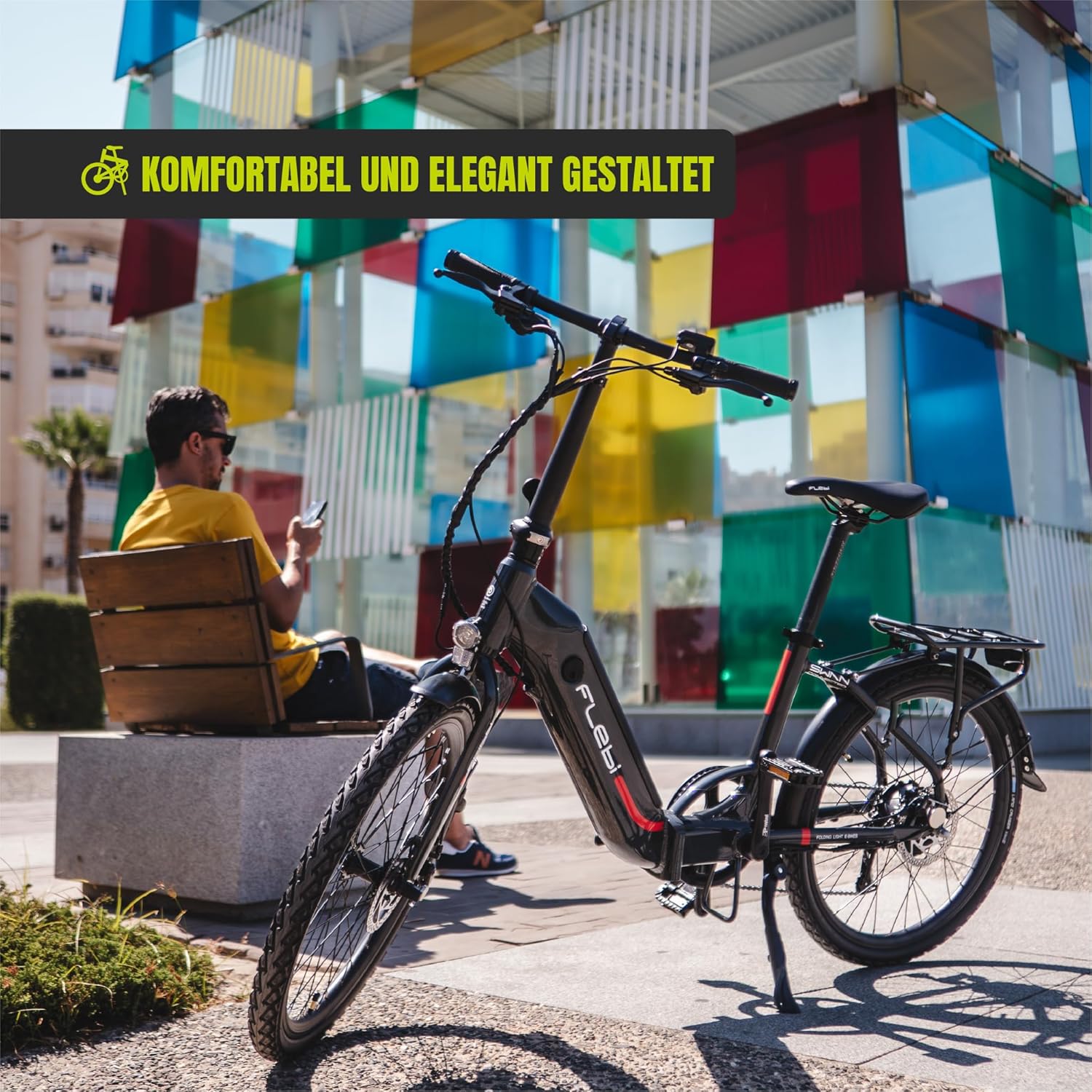 Flebi Swan Electric Bicycle Foldable 24 Inches | Range 70 km | Removable Battery 10.4 Ah / 374 Wh | 7 Gears | Unisex E-Bike for Adults and Teenagers Compact and Lightweight for Men and Women – Bild 8