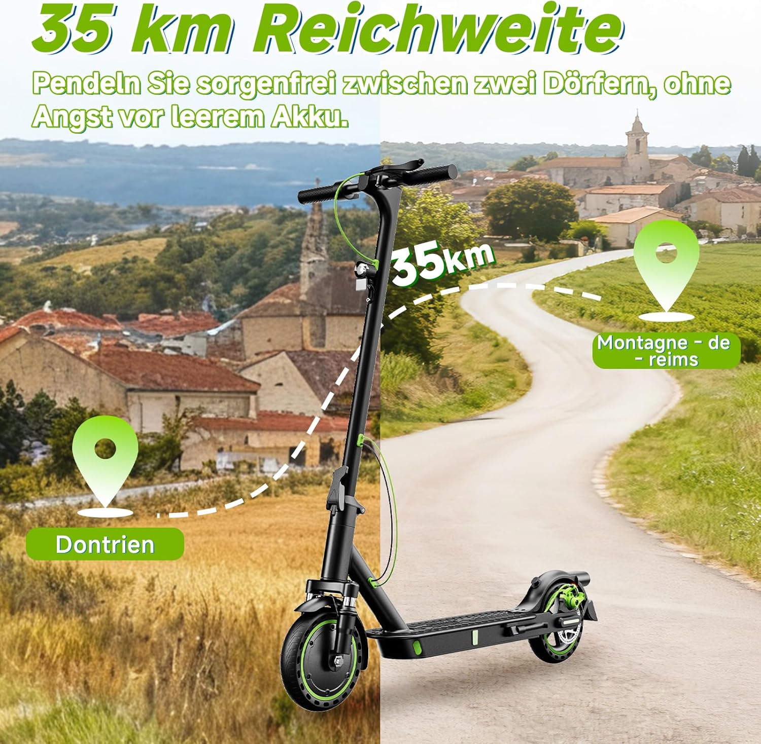 E Scooter S6ABE with Road Legal and Front Wheel Suspension 350 W Motor, 20 km/h, 35 km Range, Electric Scooter – Bild 8