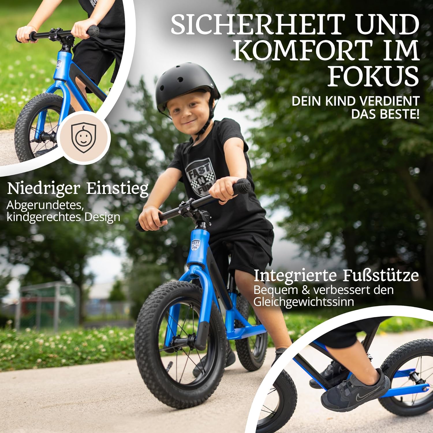 Balance Bike from 2 Years, Ultralight with Carry Handle, Magnesium Frame, 12 Inch Wheels, Footrest and Ergonomic Height-Adjustable Seat – Bild 4