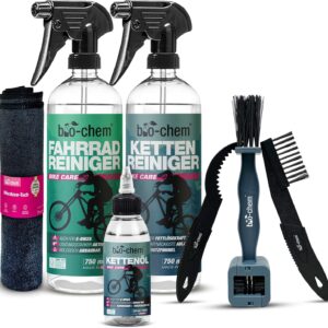 bio-chem Bicycle Cleaning Set Professional 7-Piece – Bicycle Cleaner, Chain Cleaner Bicycle Chain & Chain Oil Bicycle – Premium Bicycle Care Set & Bicycle Cleaner Set for E-Bike, Road Bike & MTB