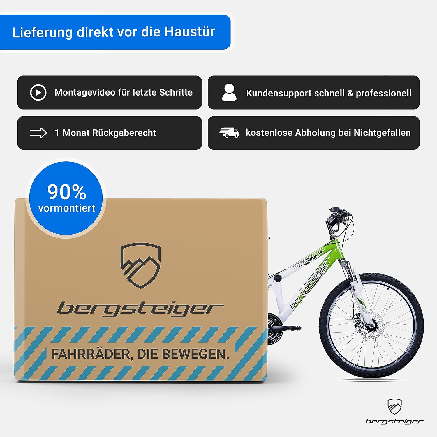 Bergsteiger Montreal 20, 24-Inch Children’s Bicycle, Suitable for 8, 9, 10, 11 Year Olds, Shimano 18-Speed Gear System, Mountain Bike with Full Suspension, Boys’ Bike, Girls’ Bike – Bild 7