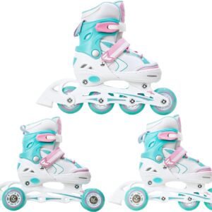 RAVEN 3-in-1 Inline Skates Triskates Roller Skates Inline Skates for Children Girls Adjustable