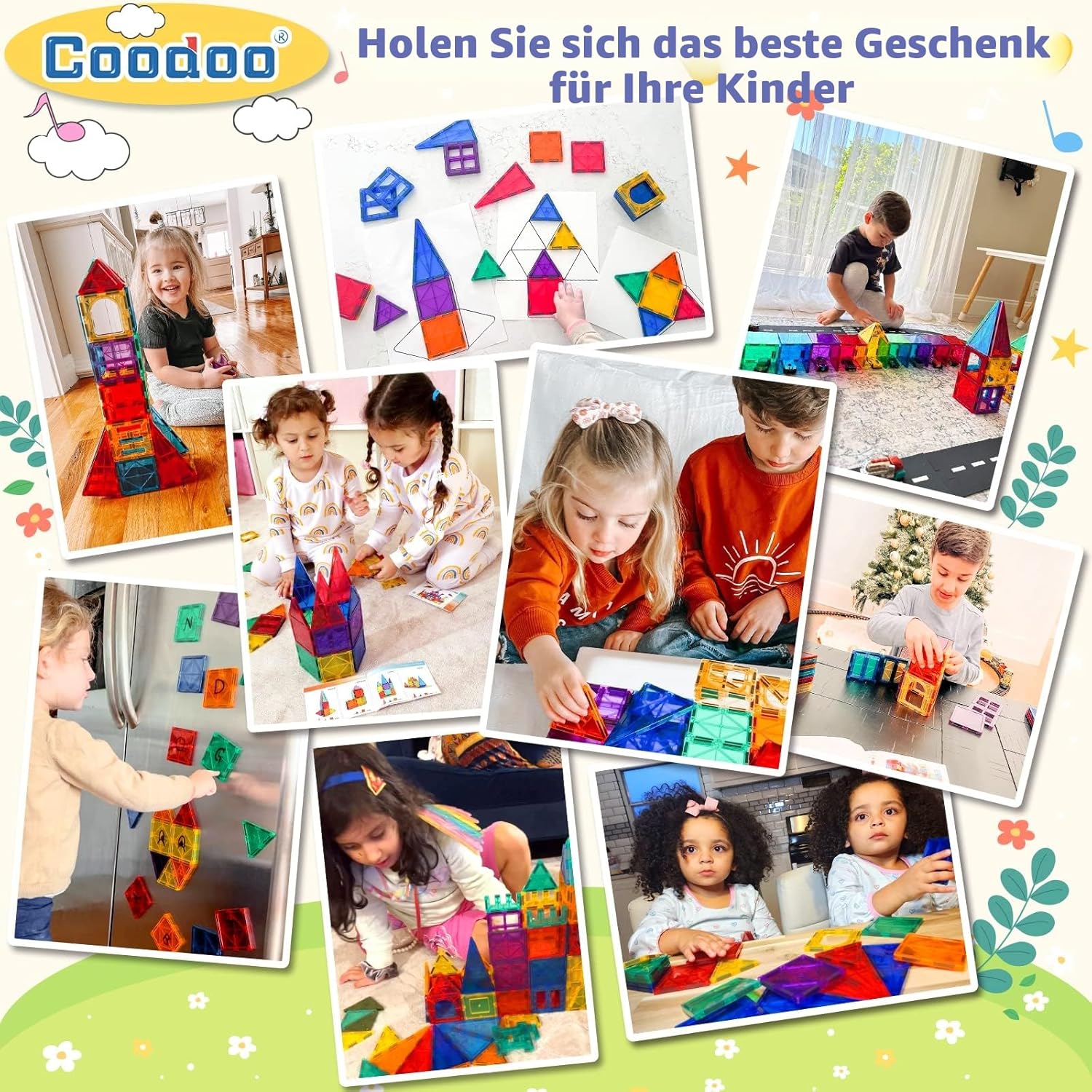 60 Magnetic Building Blocks, Children's Toy, STEM Magnetic Blocks, Sensory Toy, Children's Games, Magnetic Building Toy for 3+ Years Old Boys and Girls, Preschool, Nursery and Toddler Toy – Bild 4
