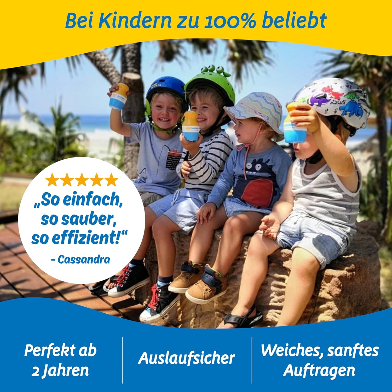 Solar Buddies Sun Cream Applicator - Single Blue - Refillable Roll-on Sponge Applicator for Sun Cream, Sun Lotion & Lotion for Children, Adults & Families - Holds 100 ml – Bild 5