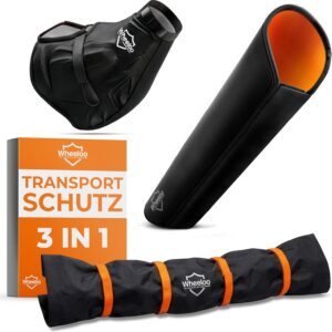 E-Bike Transport Protection Set 3-Piece for Engine, Battery and Handlebars I Water-Repellent Protective Covers for Bicycle Carrier I E Bike Protective Cover e.g. for Bosch, Shimano, Yamaha Ebike I Wheeloo