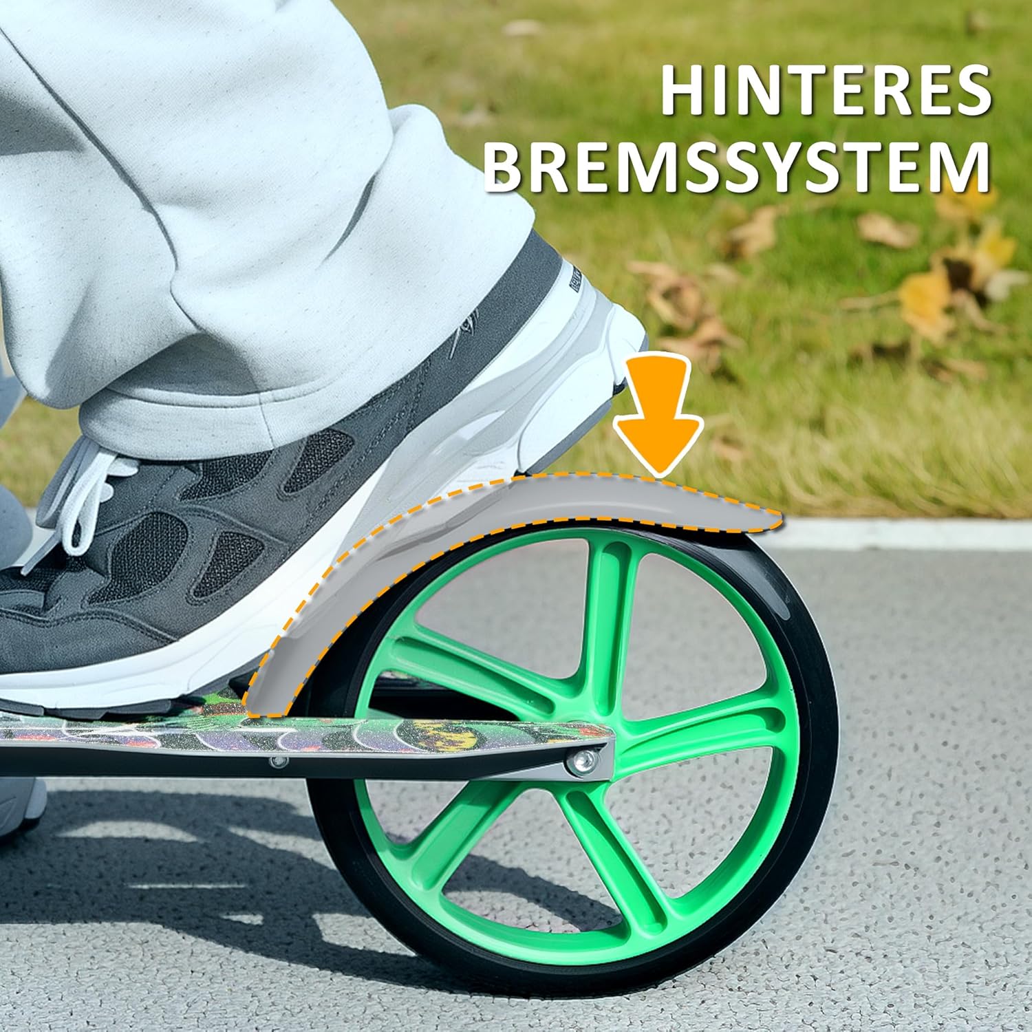 AIYAPLAY Children's Foldable Scooter with Adjustable Handlebar Height, 2 Large Wheels, Rear Mudguard Brake, Scooter for Children from 6-12 Years – Bild 5