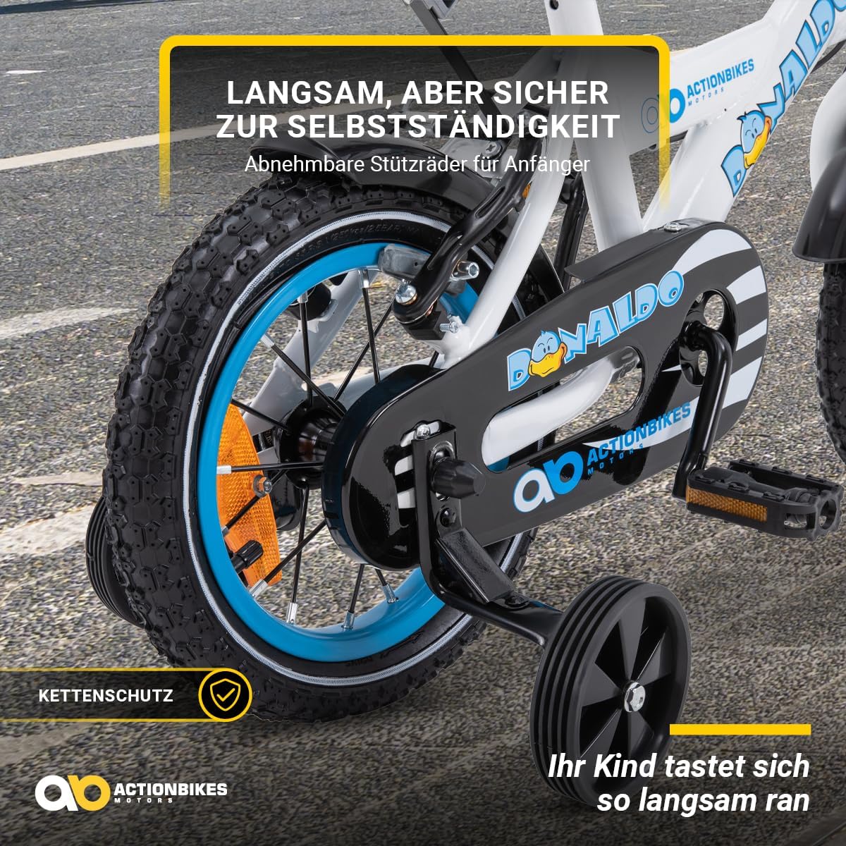 Actionbikes Kinderfahrrad | 12 16 20 Zoll - V-Brake Bremsen - Fahrrad für Kinder von 2-9 Jahren - Schutzblech v. / h - Kinder Fahrrad für Mädchen & Jungen - Fahrräder - Bicycle - Kinderrad - Bike – Bild 2