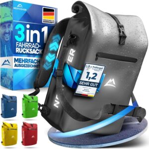 Nextcover® 3-in-1 Bicycle Bag for Rack, Backpack and Shoulder, Aquashield, Waterproof, 25 Litres