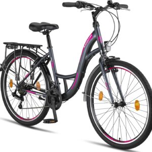 Licorne Bike Stella Premium City Bike in 20, 24, 26, 28 Inch Bicycle for Girls, Boys, Men and Women, 21 Speed Gears (6 Gears at 20 Inches) Dutch Bicycle City Bike