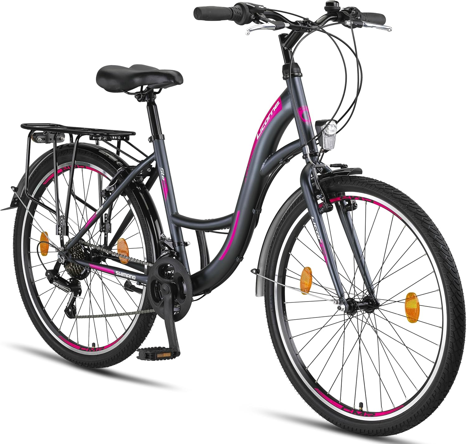 Licorne Bike Stella Premium City Bike in 20, 24, 26, 28 Inch Bicycle for Girls, Boys, Men and Women, 21 Speed Gears (6 Gears at 20 Inches) Dutch Bicycle City Bike
