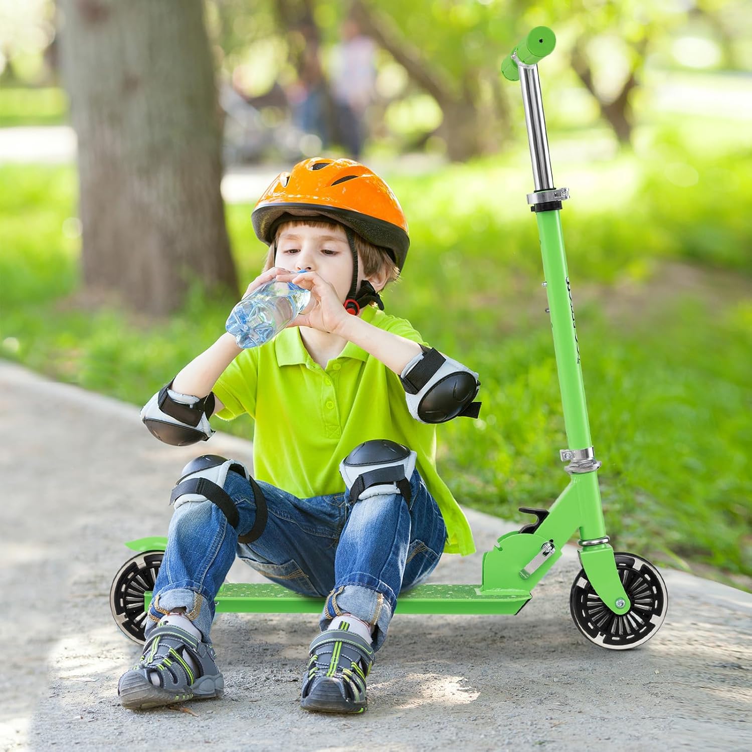 COSTWAY Children's Scooter, Scooter with LED Wheels, Foldable Handlebar, Height Adjustable Children's Scooter, City Scooter, Kick Scooter for Boys and Girls from 3 Years – Bild 9