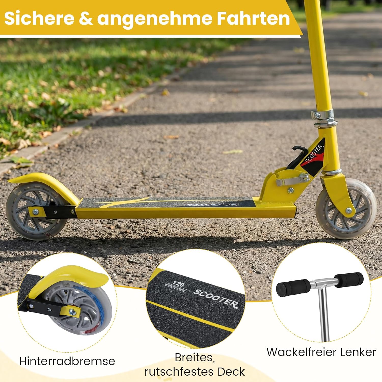 COSTWAY Children's Scooter with LED Wheels, Children's Scooter from 4 Years, 70 kg Load Capacity, City Scooter, Height Adjustable, Children's Kick Scooter for Boys and Girls – Bild 7