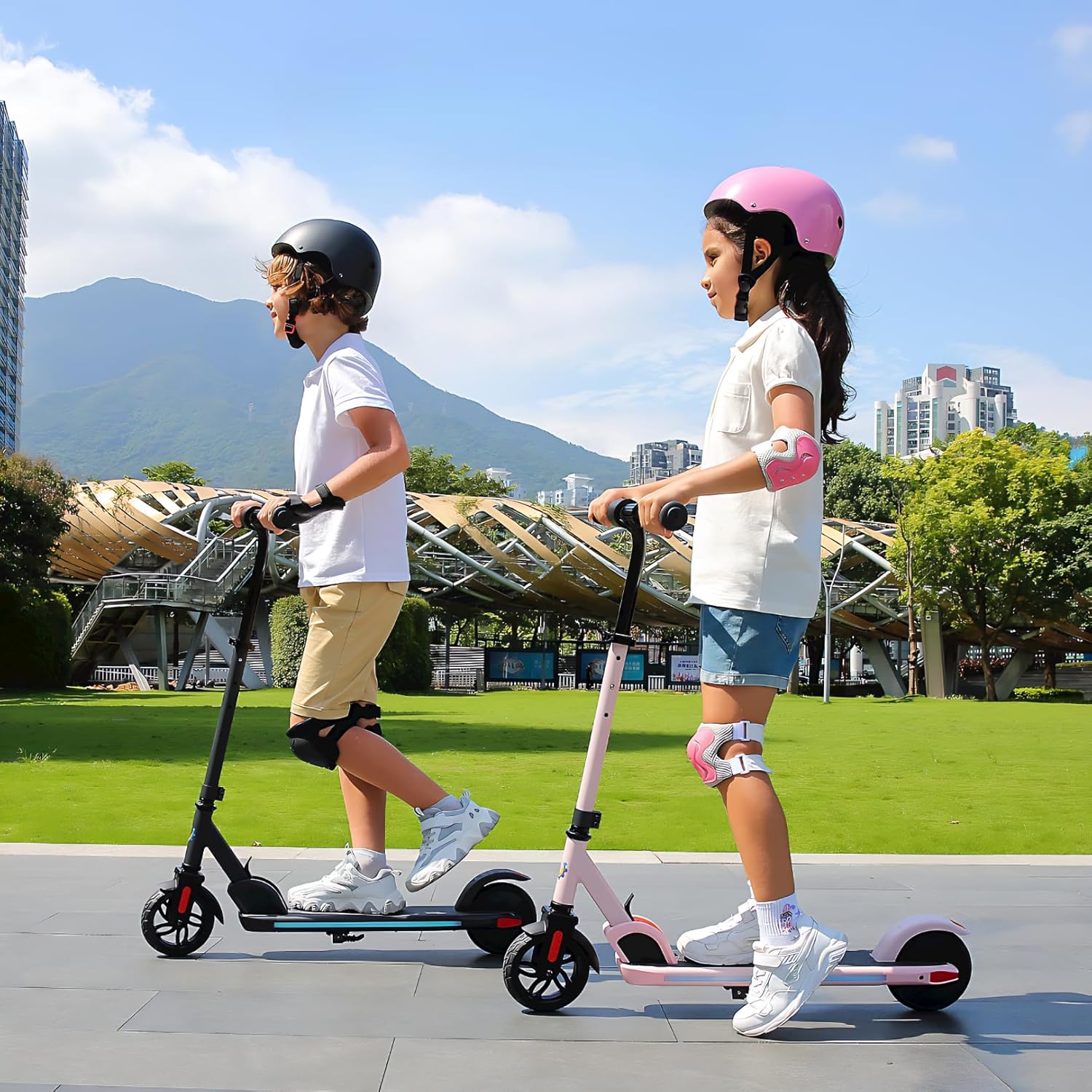Caroma E Scooter Kinder von 8-12 Jahren,bis zu 16 km/h & 8 km,Elektroroller Kinder mit Bunte Leuchten, LED-Anzeige,Einstellbare Geschwindigkeit und Höhe,Leichter Faltbarer Elektroscooter – Bild 2