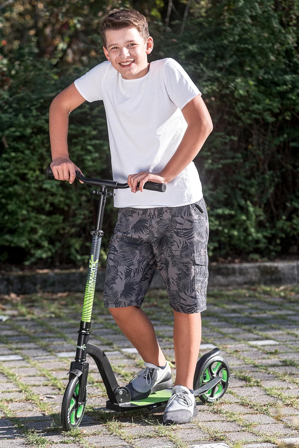 muuwmi Aluminium Scooter Pro - Scooter 230/205 mm, ABEC 7, GS Approved, Height Adjustable, XL Deck, BMX Handlebars – Bild 4