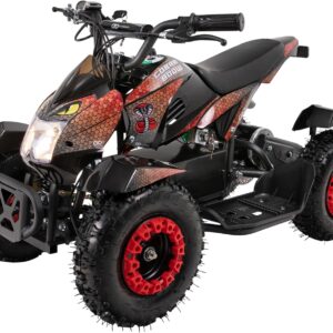 Actionbikes Motors Children’s Quad Electric ATV Cobra, 7 Volt 100 Watt Motor up to 25 mph, Children’s Quad, Pocket Quad, Safety Touch Foot Switch, Mini Quad for Children from 8 Years (Red/Black)