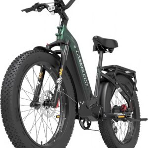 LANKELEISI MG600 Plus E Bike Damen 26 Zoll Tiefeinsteiger Fat Bike Elektrofahrräder mit 48V 20Ah Akku, Reichweite Bis zu 150KM, 7-Gang Ebike Herren für Trail, Schnee & Strand