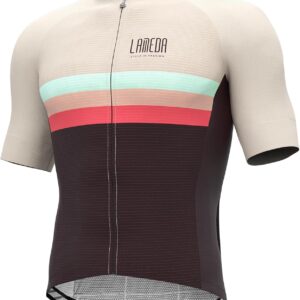 LAMEDA Cycling Jersey Men’s Short Sleeve Summer Road Bike with Pockets Breathable Quick Drying Elastic MTB Jersey Bicycle Short Sleeve Jersey for Cycling Sports